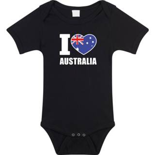 👉 Rompertje zwart One Size baby's jongens meisjes I love Australia baby en - Kraamcadeau Babykleding Australie landen romper 8720576519820