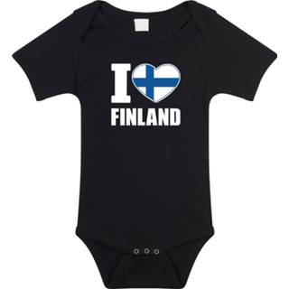 👉 Rompertje zwart One Size baby's jongens meisjes I love Finland baby en - Kraamcadeau Babykleding landen romper 8720576519868