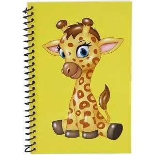 👉 Schrift geel One Size kinderen 3x stuks giraffe thema schriftjes 18cm - kinder schriften/opschrijfboekjes/notitieboekjes 8720576401637