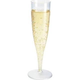 👉 Champagneglas transparant plastic One Size 10x Champagne glazen 19 cm - 135 ml herbruikbare champagneglazen 8720147498189