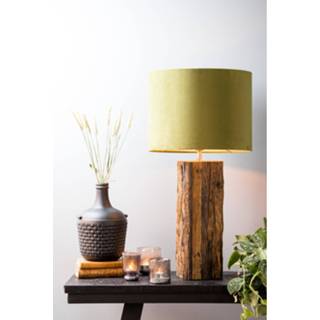 👉 Lampenkap donkergroen velours textiel One Size Color-Groen Cilinder - Olive Green 40x40x30cm 8717807231729