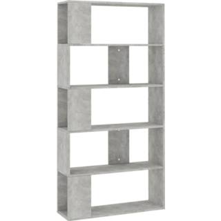 👉 Boekenkast One Size grijs Boekenkast/kamerscherm 80x24x159 cm spaanplaat betongrijs 8719883672649