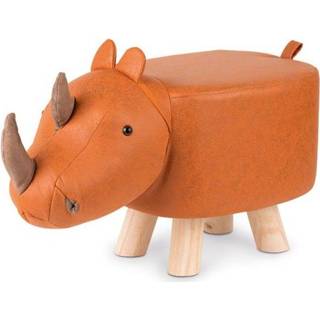 👉 Kruk oranje kunstleer hout One Size Color-Oranje Cozy Noxxiez krukje Neushoorn junior 48 cm kunstleer/hout 8718274251876