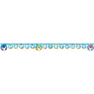 👉 Banner blauw papier One Size Color-Blauw baby's Procos Happy Birthday Baby Shark 2 meter 5201184925454