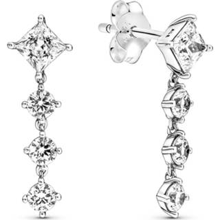 👉 Oorhanger One Size array Pandora 290045C01 Oorhangers Sparkling Round and Square zilver-zirconia 5700302952964