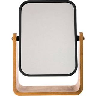 👉 Tafelspiegel zwart bamboe One Size bruin Orange85 - Dubbelzijdig Op Standaard 8720663541628