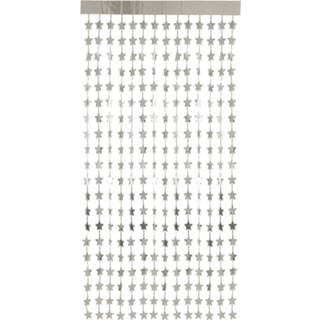 👉 Folie zilver One Size Color-Zilver Folat feestgordijn sterren 200 x 100 cm 8714572188968