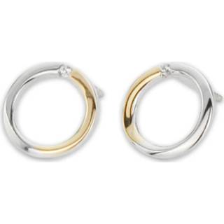 👉 Oorknop zilverkleurig wit One Size array GALA DESIGN J0066 Oorknoppen Gold Circle zilver-zircona goud-en zilverkleurig-wit 8720618101334