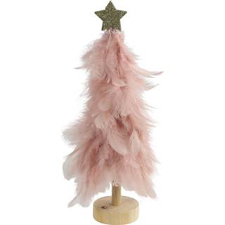 👉 Kerstboom roze hout One Size Color-Roze TOM Gwyn 10 x 32 cm hout/veren 8718317856600