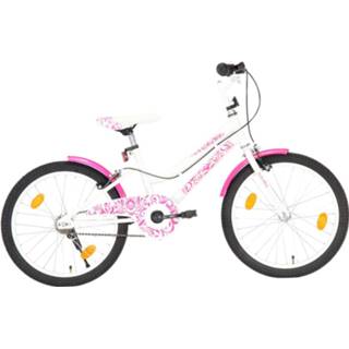 👉 Kinderfiets roze wit One Size GeenKleur kinderen 20 inch en 8719883807690