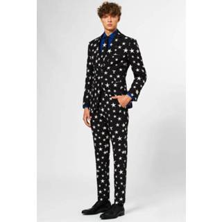 👉 Verkleedpak zwart wit polyester Color-Zwart mannen OppoSuits Starstruck heren zwart/wit mt 60 8719323583443