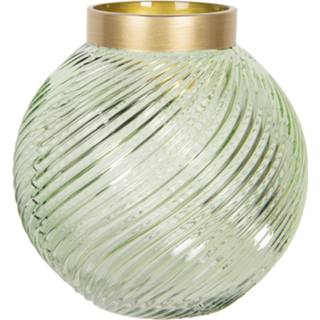👉 Vaas groen glas GeenKleur Clayre & Eef � 15*15 cm van 8717459768024