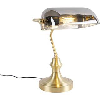 👉 Notarislamp goud One Size Klassieke met gerookt spiegelglas - Banker 8718881110382