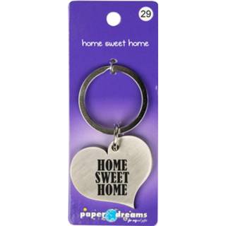 👉 Sleutelhanger IJzer zilver Paper Dreams Home Sweet 10 X 4 Cm 8716764123702
