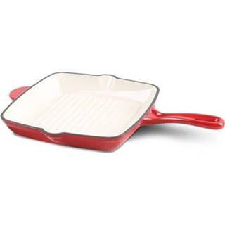 👉 Grillpan rood wit gietijzer Berlinger Haus Seria 26 X Cm Rood/wit 5999108401992