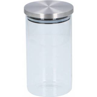 👉 Transparant zilver glas Alpina Voorraadpot 0,95 Liter Zilver/transparant 8711252127798