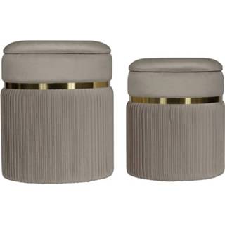 👉 Mayook - Hocker Regale Set Van 2 Taupe 7047380743335