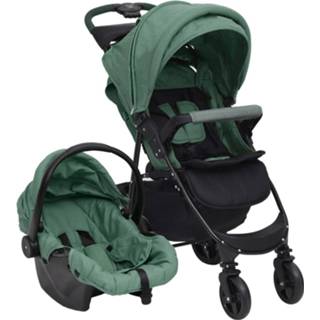 👉 Kinderwagen groen staal kinderen Vidaxl 3-in-1 8720286506585