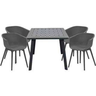 👉 Tuinset grijs Garden Impressions Lexy 5-delig Donker - Penedo Tuintafel 160x90 Cm 6090511014089