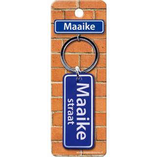 👉 Sleutelhanger blauw staal Paper Dreams Straatnaam Maaike 9 Cm 8716764120510