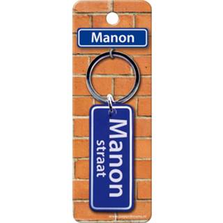 👉 Sleutelhanger blauw staal mannen Paper Dreams Straatnaam Manon 9 Cm 8716764120541