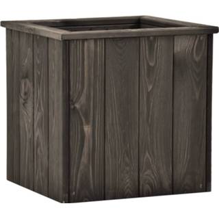 👉 Plantenbak grijs grenenhout Vidaxl Verhoogd 38x41x40 Cm Massief Donkergrijs 8720286211601