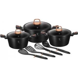 👉 Zwart rose aluminium Berlinger Haus Braadpannenset Black 10-delig 5999108407765