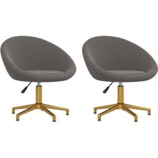 👉 Eetkamerstoel grijs fluweel Vidaxl Eetkamerstoelen 2 St Donkergrijs 8720286382707