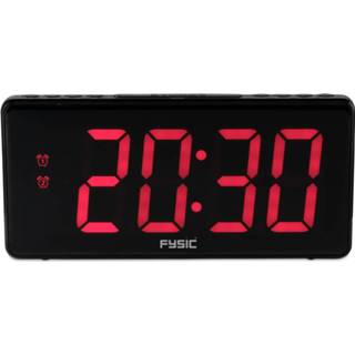 👉 Alarmklok zwart XXL Fm Met Display Fysic Fk470 8712412593279