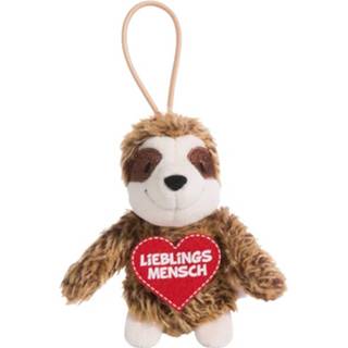 👉 Bruin rood polyester Nici Knuffelhanger Luiaard Junior 10 Cm Bruin/rood 4012390448559