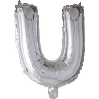 Folieballon zilver Globos Letter U 41 Cm 5712735004783