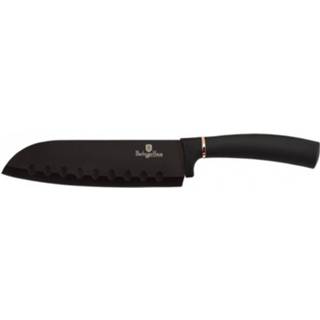 👉 Keukenmes zwart rood RVS Berlinger Haus Burgundy Santoku 18 Cm Zwart/rood 5999108429156