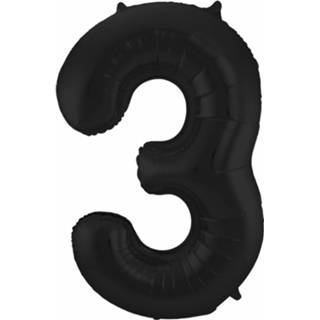 👉 Folieballon Folat Cijfer 3 Matzwart 86 Cm 8714572659338