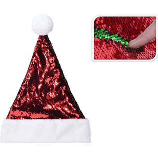 👉 Paillet rood groen Wrijf Pailletten Kerstmutsen Met - 8720147834079