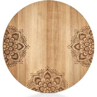 👉 Serveerplank mannen 1x Ronde Snij/serveerplanken Met Mandala Print 27 Cm - Snijplanken 8720276215329