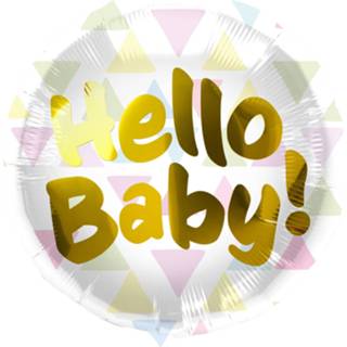 👉 Folieballon transparant goud baby's Folat Hello Baby! 45 Cm Transparant/goud 8714572629911