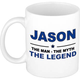 👉 Beker keramiek active mannen Jason The man, myth legend verjaardagscadeau mok / 300 ml