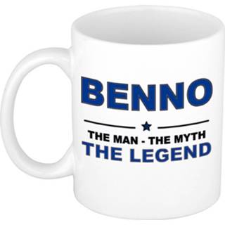 👉 Beker keramiek active mannen Benno The man, myth legend verjaardagscadeau mok / 300 ml