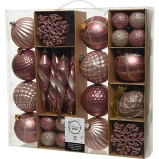 👉 Kerstbal roze kunststof 50x Kerstballen Mix 4-8-15 Cm Kerstboom Versiering/decoratie - 8720147779240