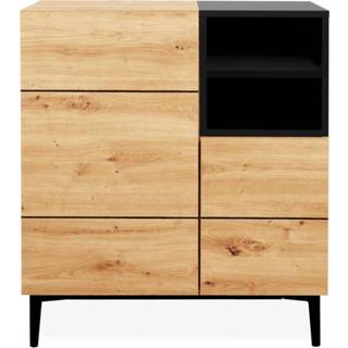 👉 Wandkast zwart hout Dimehouse Industriële Kai - 8720239815818