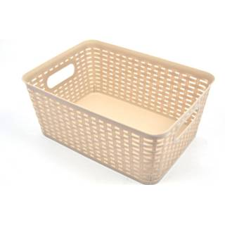 👉 Opbergmand beige mannen Mand Rattan 36x26x15cm 8715376489084