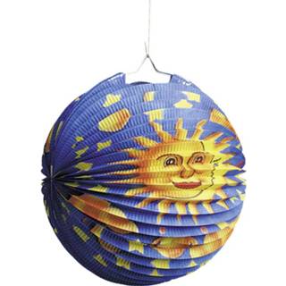 👉 Lampion blauw geel papier Tib Zon 25 Cm Blauw/geel 4002727130486