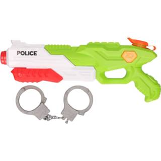 👉 Waterpistool groen kinderen 1x Waterpistolen/waterpistool Politie Van 40 Cm Met Handboeien Kinderspeelgoed - Waterpistolen 8720276059053