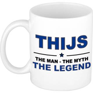 👉 Beker keramiek active mannen Thijs The man, myth legend verjaardagscadeau mok / 300 ml