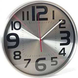 👉 Wandklok zwart aluminium zilver Gerimport Abel 29 Cm Zilver/zwart 8430540282420