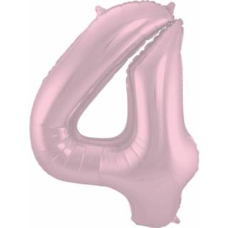 👉 Folieballon Folat Cijfer 4 Pastelroze 86 Cm 8714572659543
