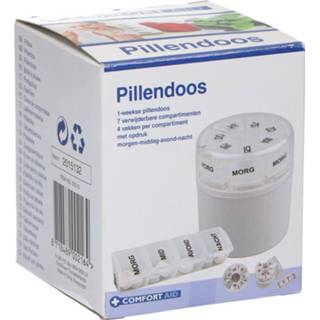 👉 Medicijn doos wit Medicijnen Doos/pillendoos 7 Daags Rond 9,5 Cm - Pillendoosjes 8720147924411