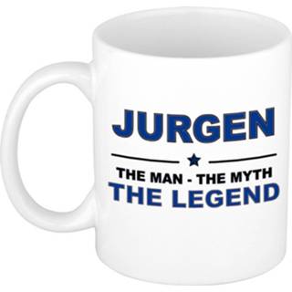 👉 Beker keramiek active mannen Jurgen The man, myth legend verjaardagscadeau mok / 300 ml
