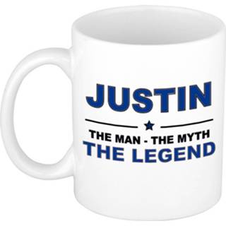 Beker keramiek active mannen Justin The man, myth legend verjaardagscadeau mok / 300 ml