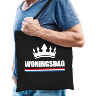 👉 Katoenen tas zwart mannen / Shopper Woningsdag Heren - Feest Boodschappentassen 8720276031059